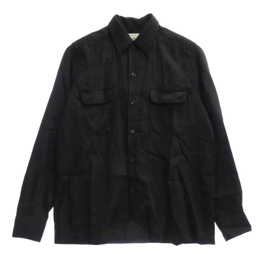 WACKO MARIA ワコマリア 長袖シャツ SATAN'S SOUL DEVIL WORKSHOP バックロゴ レーヨン 長袖 シャツ ブラック系 S【中古】
