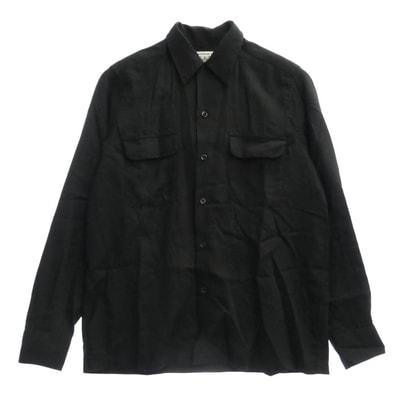 WACKO MARIA ワコマリア 長袖シャツ SATAN'S SOUL DEVIL WORKSHOP バックロゴ レーヨン 長袖 シャツ ブラック系 S【中古】