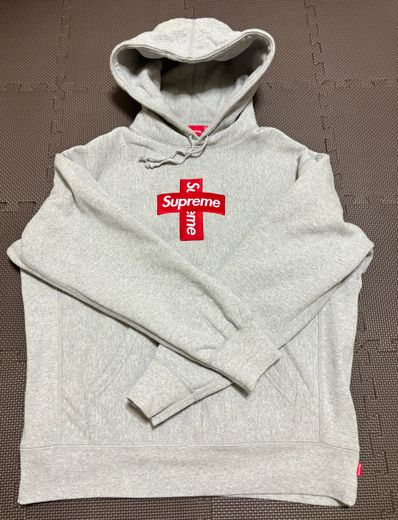 Supreme Cross Box Logo Hooded Sweatshirt "Grey"