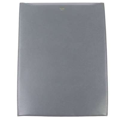 極美品 セリーヌ ロゴ レザー iPad Pro 13インチ用 ケース グレー