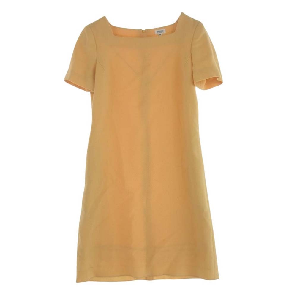 FOXEY フォクシー ワンピース 裏地付き 半袖 ウール ワンピース イエロー系 40【中古】