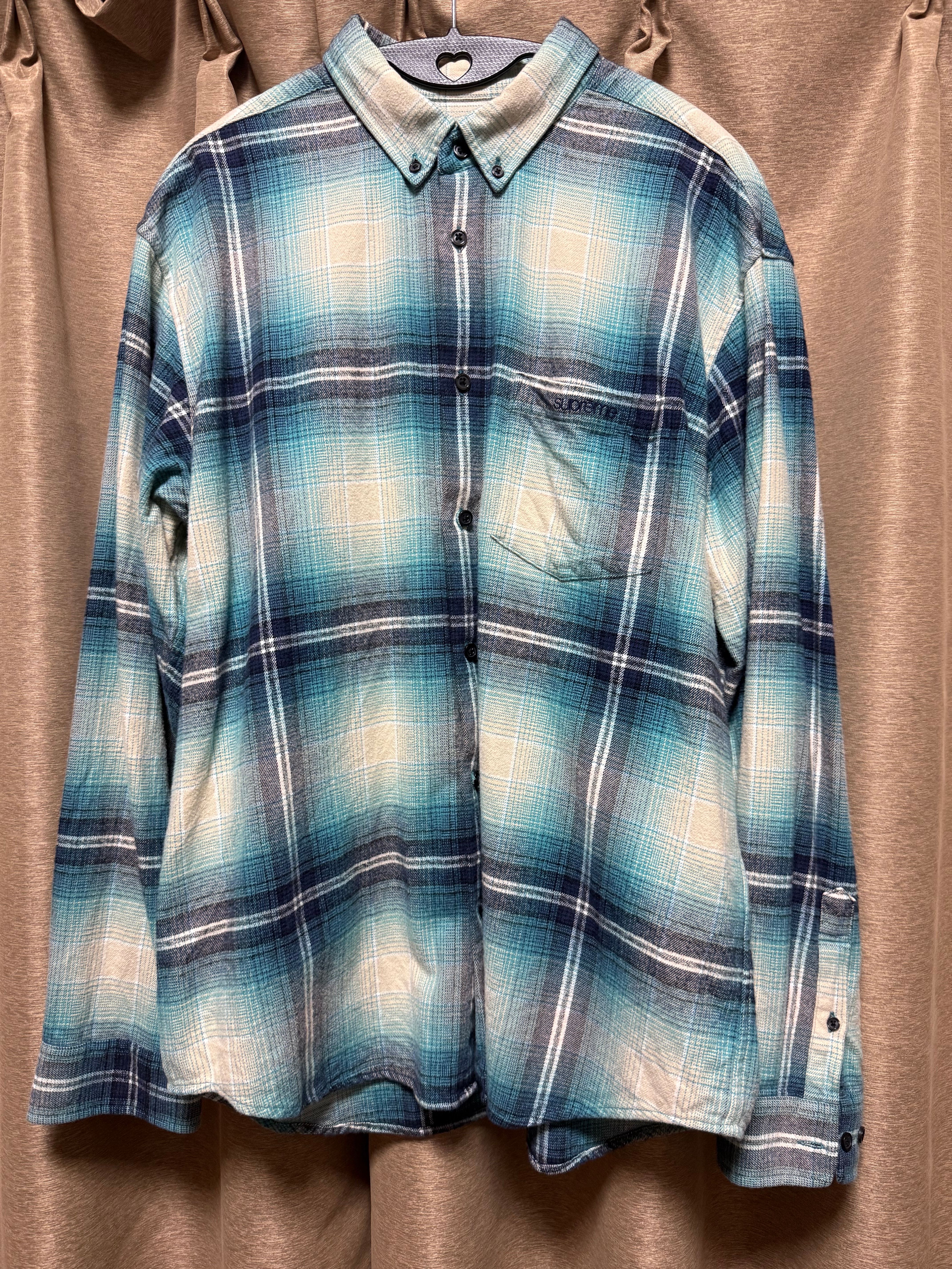 Supreme Shadow Plaid Flannel Shirt "Blue"