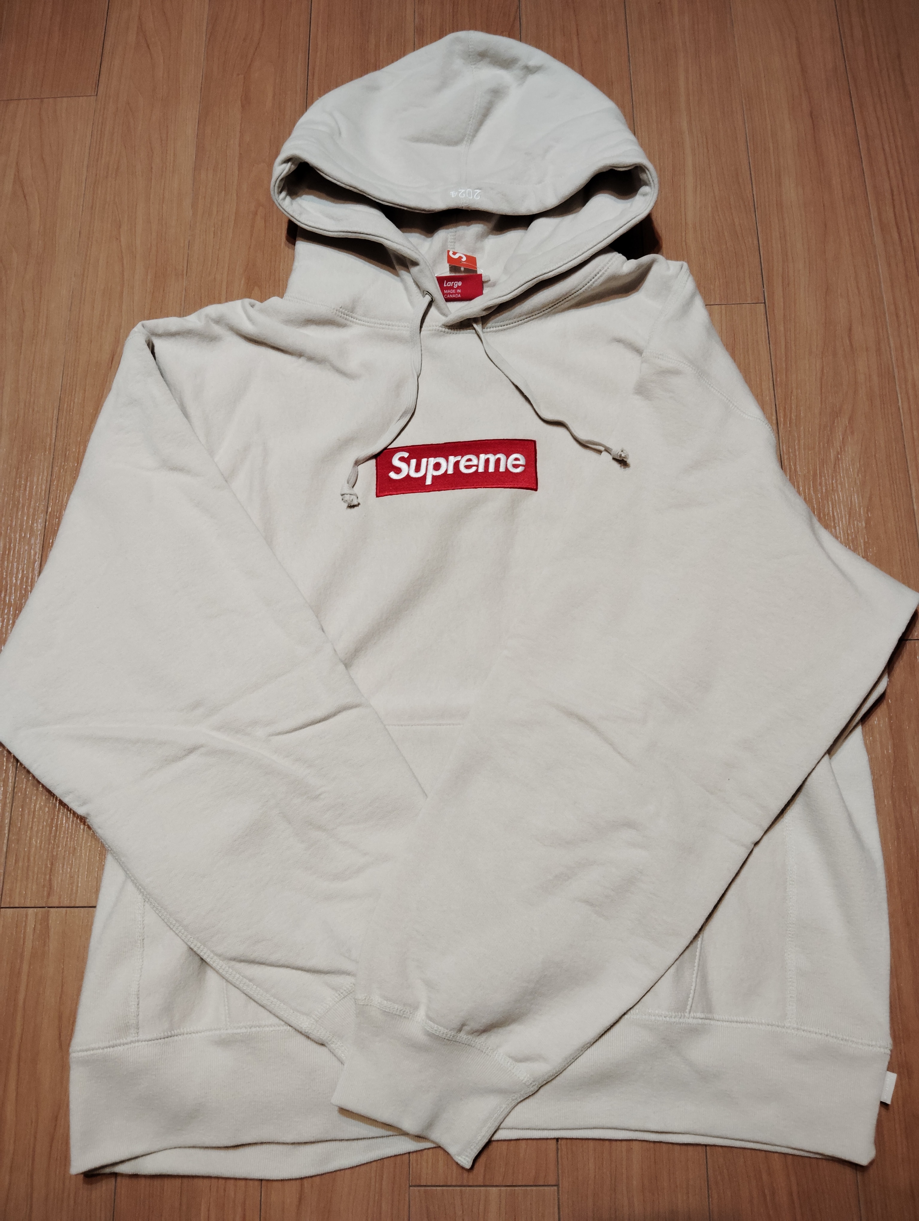 Supreme Box Logo Hooded Sweatshirt "Stone" (24FW)