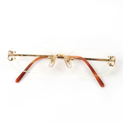 美品 カルティエ メガネ ゴールド レディース 135