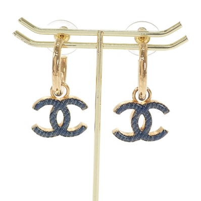 シャネル CHANEL デニムフープ ココマーク ABC741 ピアス メタル ゴールド レディース【中古】【Aランク】