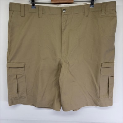 古着 ディッキーズ Dickies パンツ カーゴパンツ ハーフ ワーク ジッパーフライ 大きいサイズ ワンポイント w46 ベージュ系 メンズ