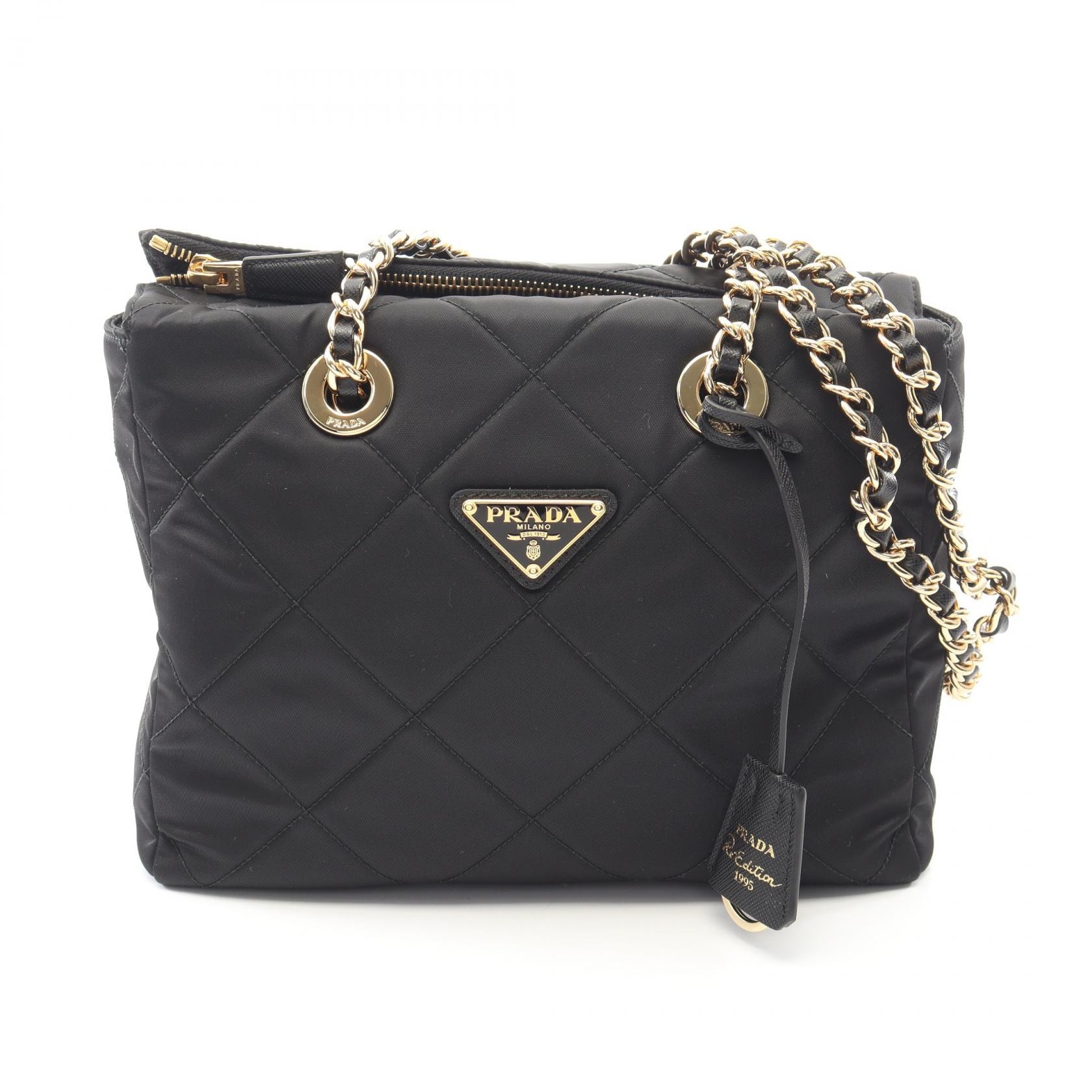 プラダ PRADA Re-Edition 1995 ショルダーバッグ バッグ ナイロン サフィアーノレザー レディース ブラック系 1BG468 【中古】