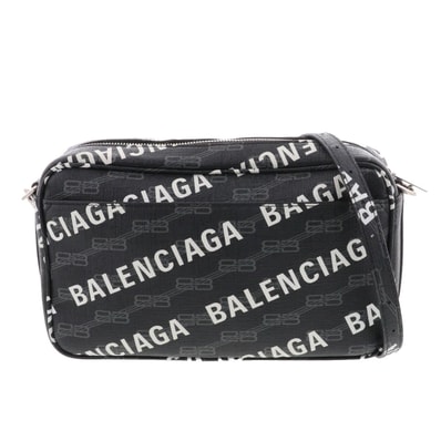 BALENCIAGA バレンシアガ BBモノグラム ショルダーバッグ ショルダーバッグ 702723 PVC ブラック メンズ【中古】