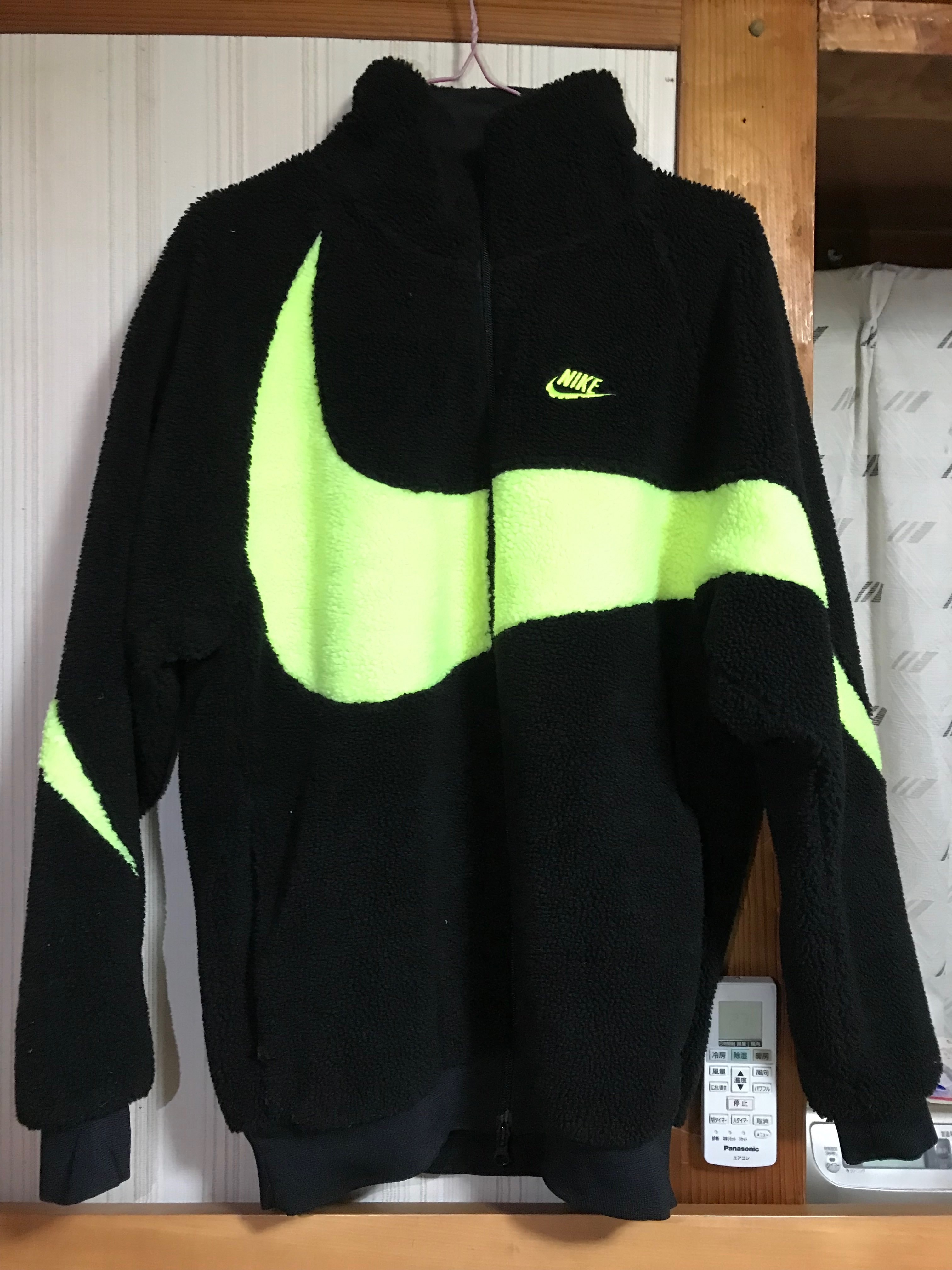 Nike Big Swoosh Reversible Boa Jacket"Black Neon"
