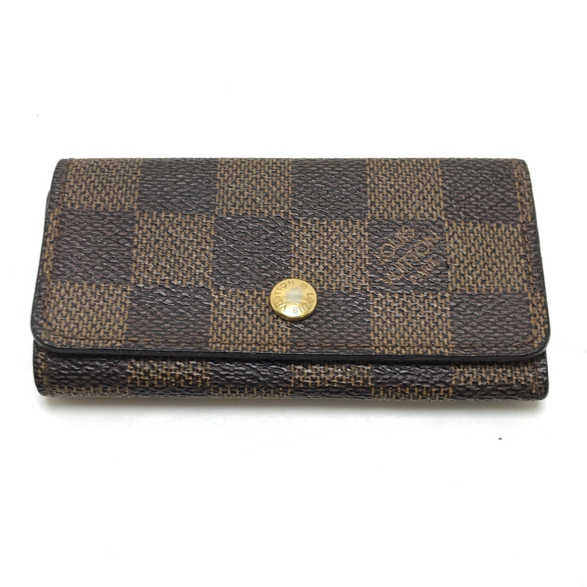 $$ LOUIS VUITTON ルイヴィトン キーケース ダミエ ミュルティクレ4 イニシャル有 N62631