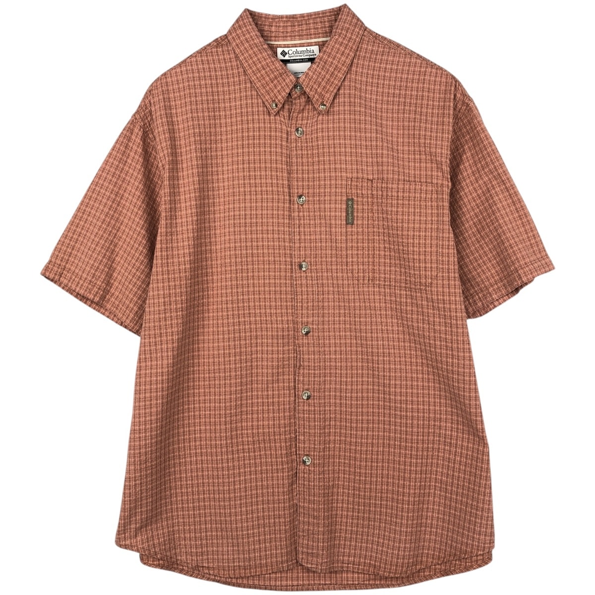古着 00年代 コロンビア Columbia シアサッカー 半袖 ボタンダウン チェックシャツ メンズXL相当/eaa623263