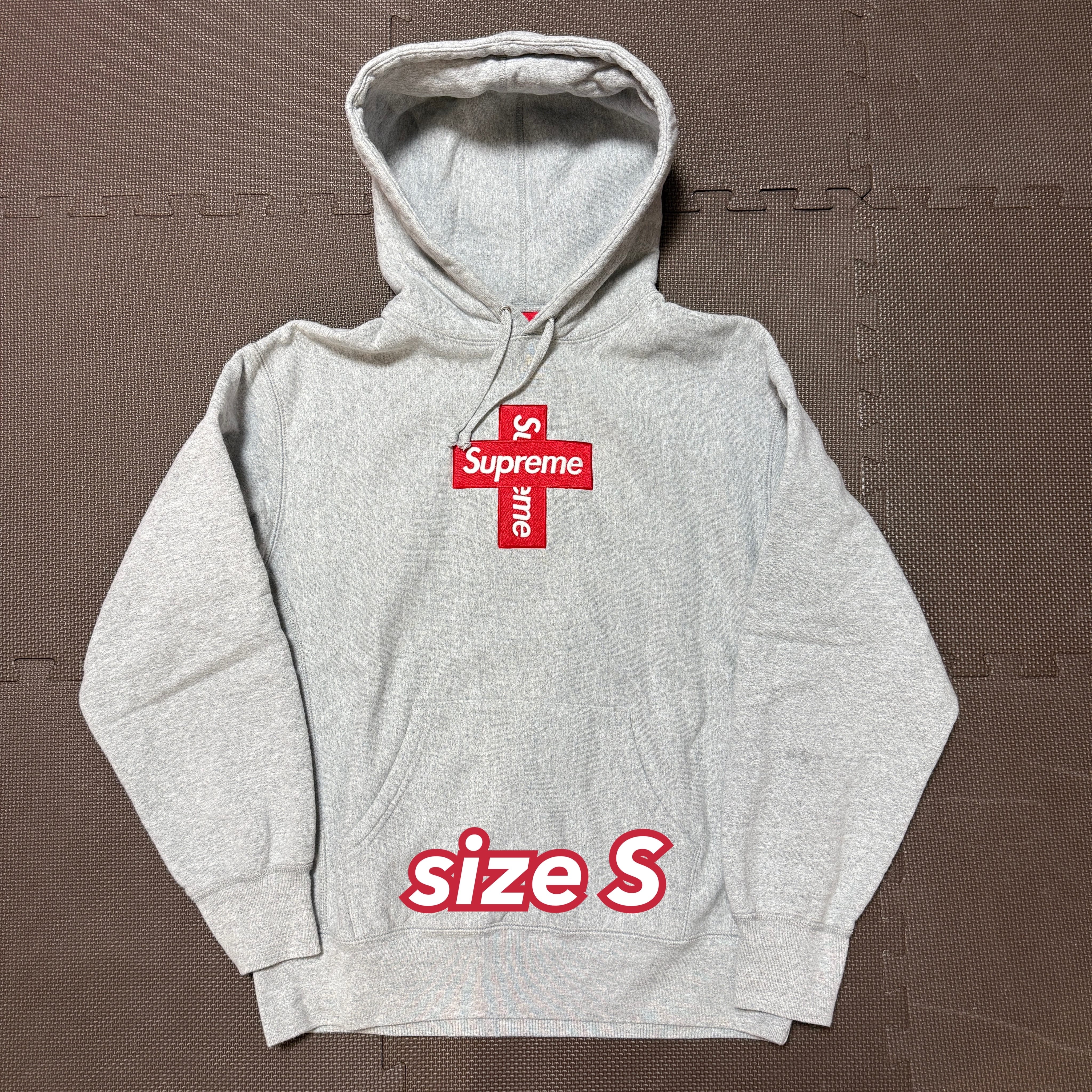 Supreme Cross Box Logo Hooded Sweatshirt "Grey"