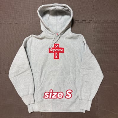 Supreme Cross Box Logo Hooded Sweatshirt "Grey"