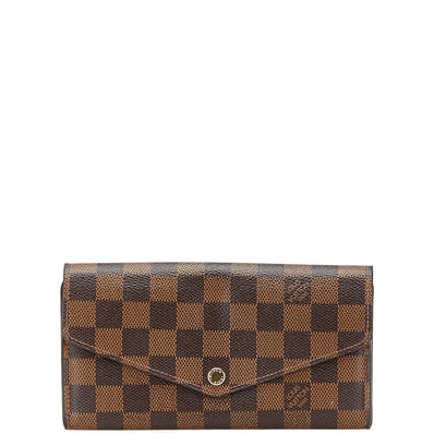 ルイ ヴィトン ダミエ ポルトフォイユ サラ 長財布 N63209 ブラウン PVC レザー レディース LOUIS VUITTON 【中古】