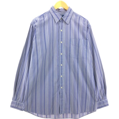 古着 ラルフローレン Ralph Lauren JEROME マルチストライプ 長袖 コットンストライプシャツ メンズL相当/eaa549397