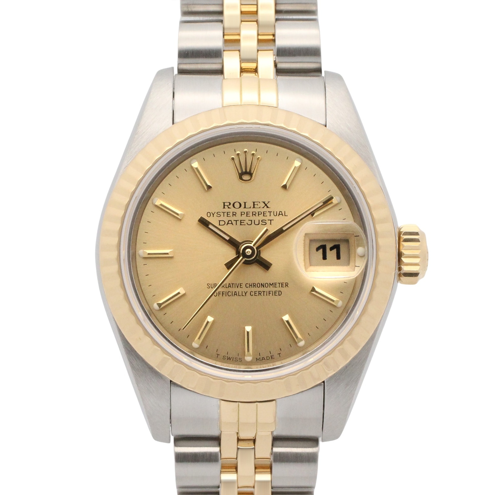 ロレックス ROLEX デイトジャスト 98番 腕時計 時計 K18(イエローゴールド) ステンレススチール レディース ゴールド系 シャンパン/バー 69173 【中古】