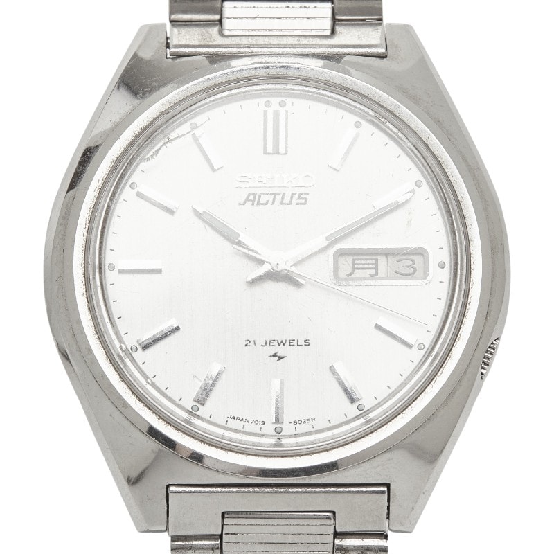 セイコー アクタス 腕時計 7019-8010 自動巻き シルバー文字盤 ステンレススチール メンズ SEIKO 【中古】