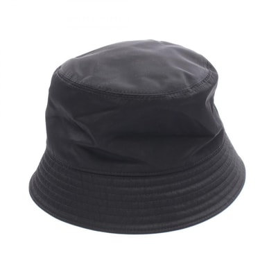 プラダ PRADA Re-Nylon バケット ハット 帽子 ナイロン メンズ レディース ブラック系 【中古】