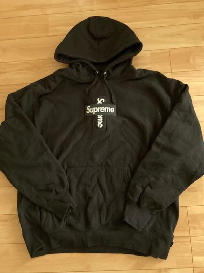 Supreme Cross Box Logo Hooded Sweatshirt "Black"