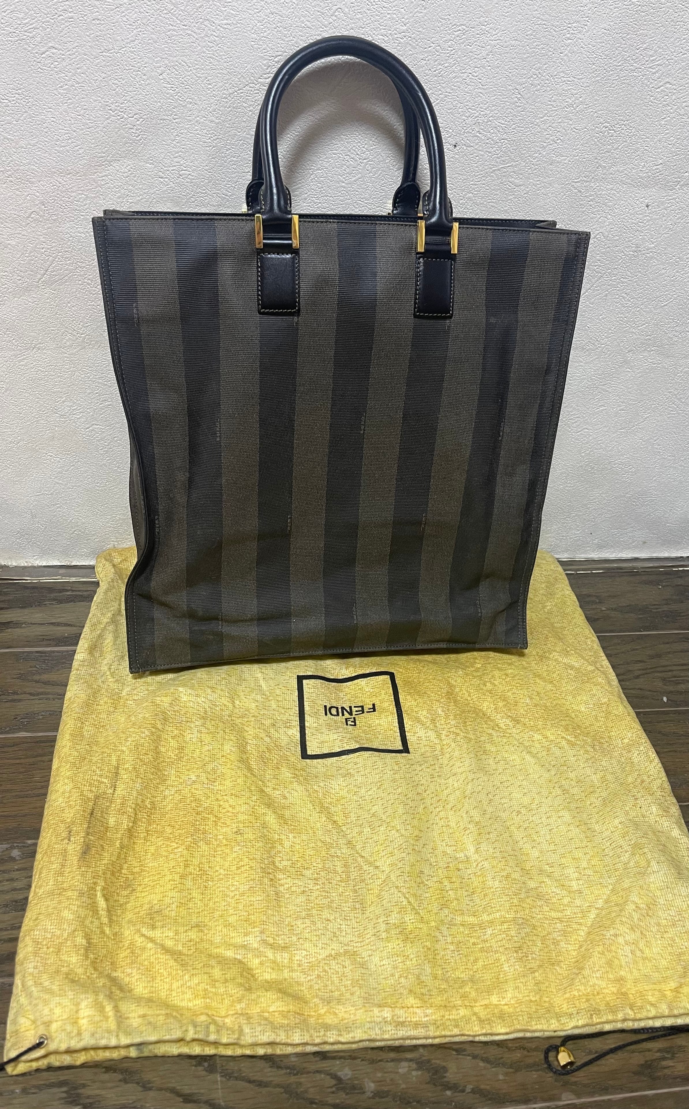フェンディ トートバッグ ピーカン ゴールド金具 キャンバス