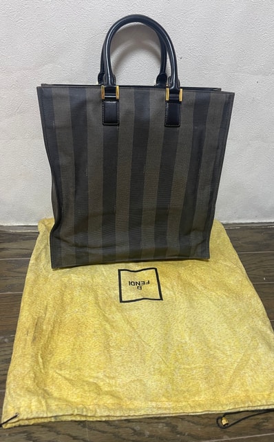 フェンディ トートバッグ ピーカン ゴールド金具 キャンバス
