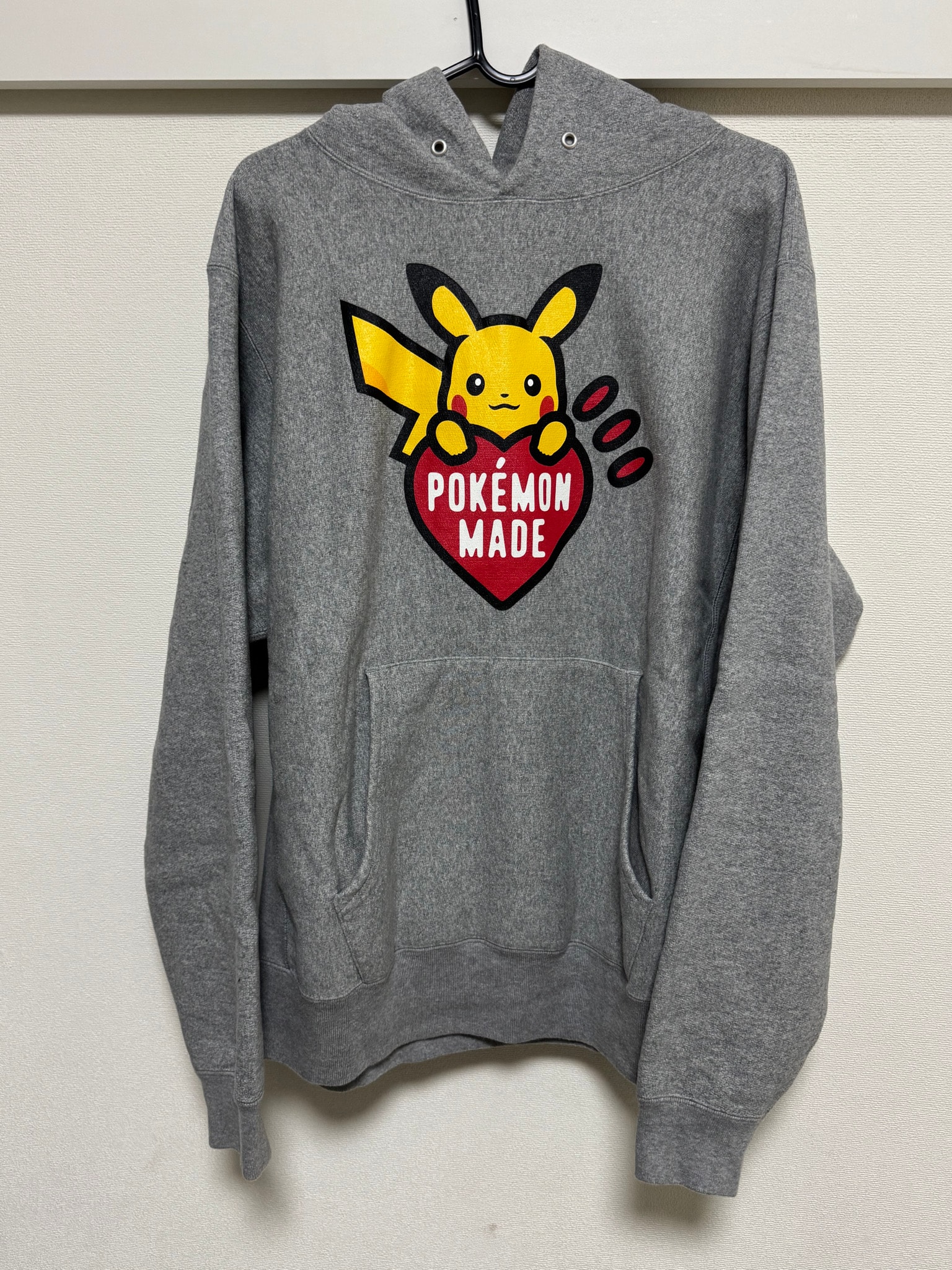 HUMAN MADE x Pokemon Made Heavyweight Hoodie (Pikachu) "Gray"