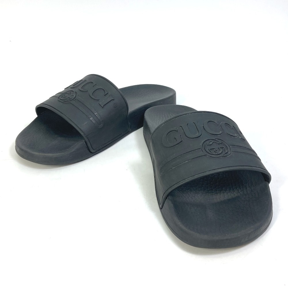 グッチ GUCCI ロゴ スライド 522887 靴 シャワーサンダル プールサンダル サンダル ラバー ブラック