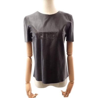 フェンディ FENDI レザーTシャツ 44 FD1022【中古】【ABランク】
