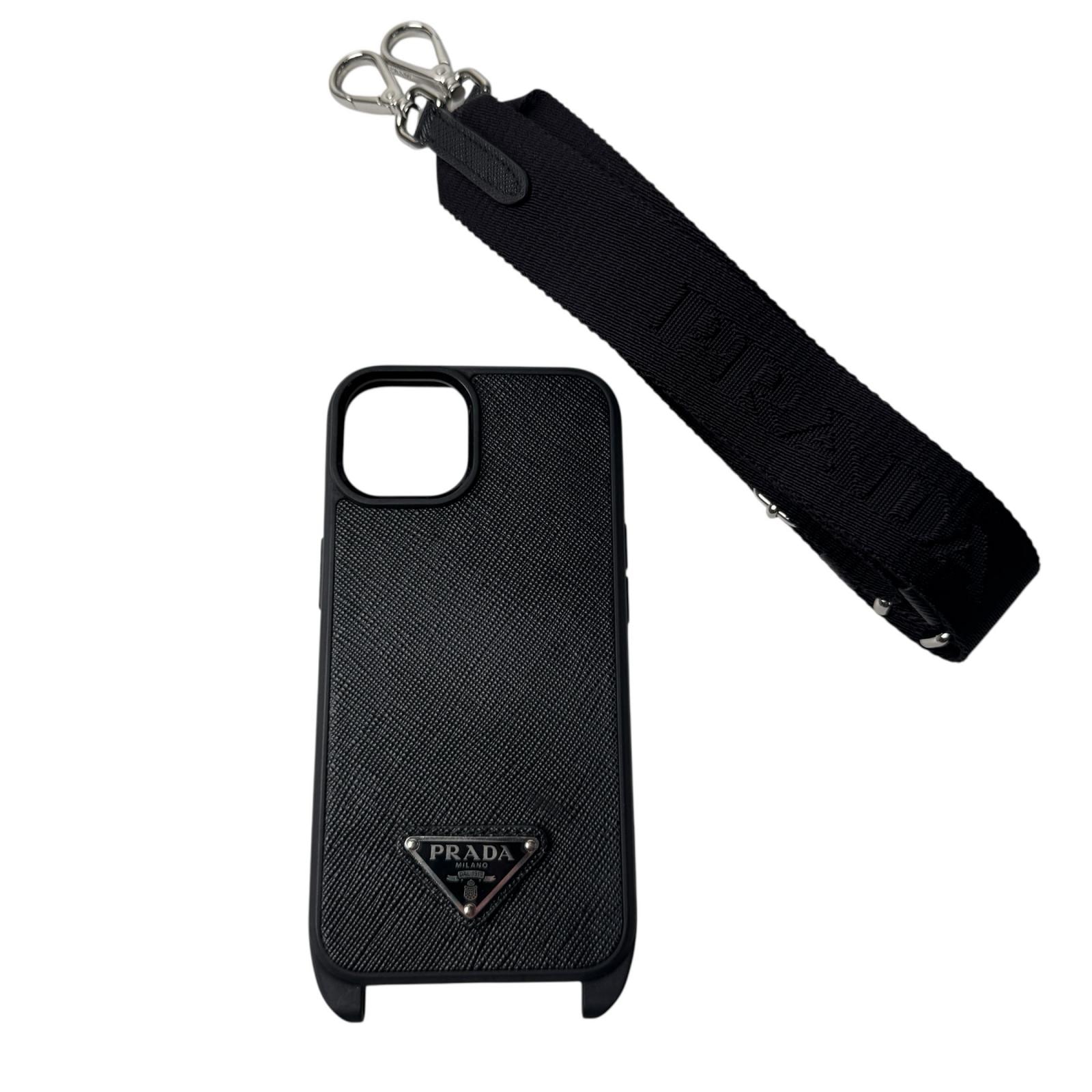 プラダ PRADA サフィアーノ 三角ロゴ iPhone15 ショルダー スマホケース 1ZH173 ユニセックス