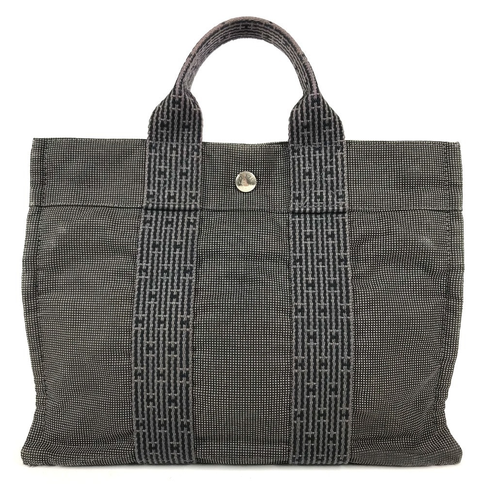 エルメス HERMES エールライン トートPM トート PM カバン トートバッグ ハンドバッグ キャンバス グレー