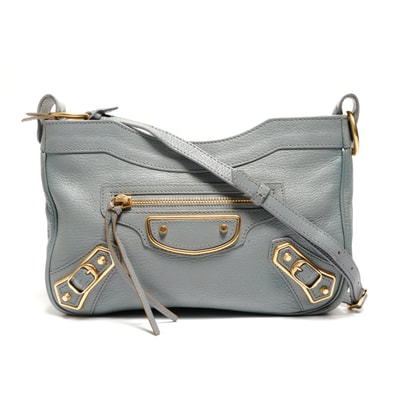 バレンシアガ BALENCIAGA ジャイアント ヒップ ブルーグレー ショルダーバッグ【中古】