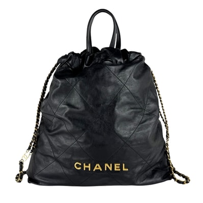 シャネル CHANEL リュック CHANEL22 バックパック レザー ブラック レディース【中古】 z10548