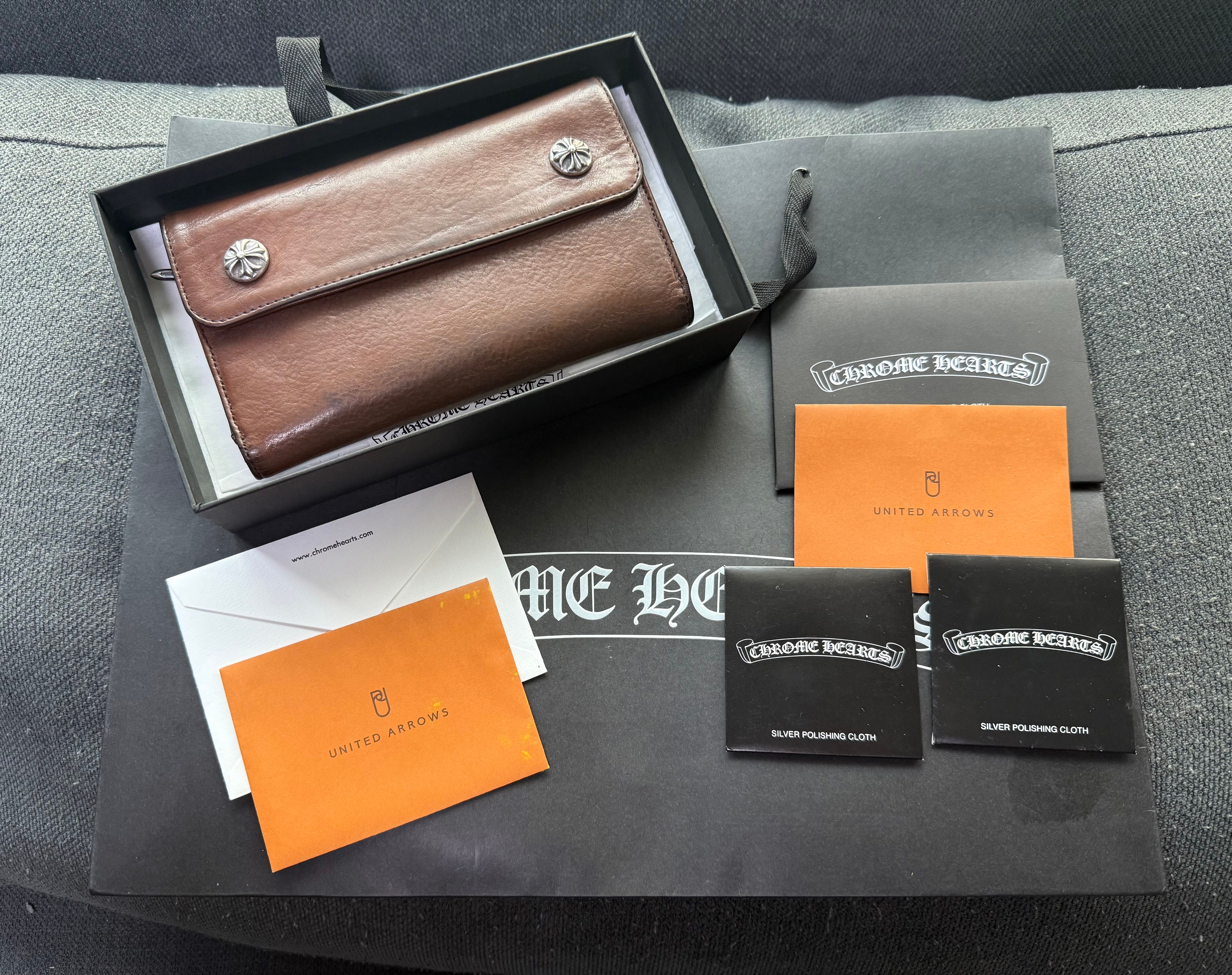 超美品!クロムハーツ 激レアブラウンカラー ウェーブウォレット 財布