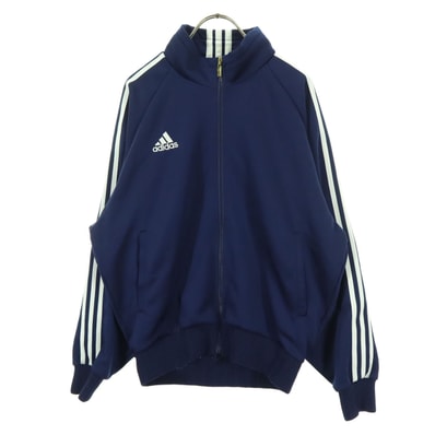 adidas アディダス 90s オールド ワンポイントロゴ 長袖 トラックジャケット M ネイビー ジャージ デサント社製
