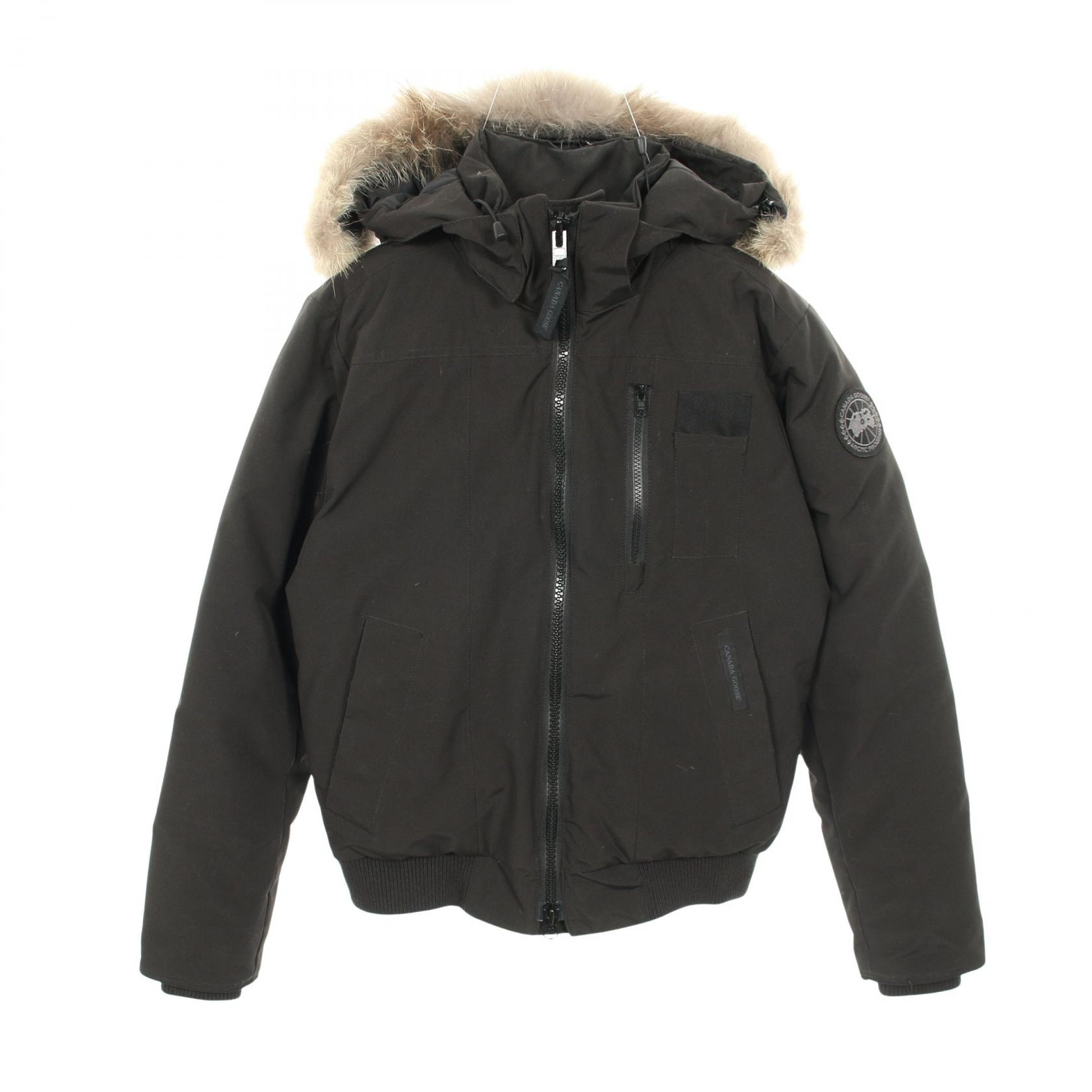 カナダグース CANADA GOOSE BORDEN BOMBER BLACK LABEL ダウンジャケット 衣料品 アウター ポリエステル メンズ ブラック系 【中古】