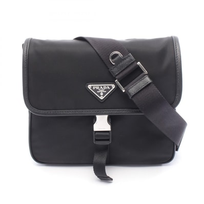 プラダ PRADA クロスボディバッグ ショルダーバッグ バッグ ナイロン サフィアーノレザー メンズ ブラック系 2VD0772DMHF0002 【新品】