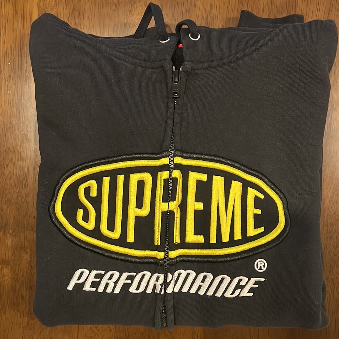 Supreme Performance Zip Up Hooded Sweatshirt "Black"