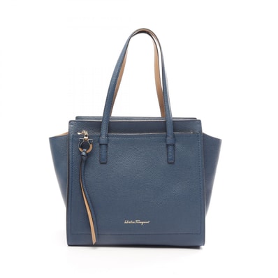 サルヴァトーレフェラガモ Salvatore Ferragamo エイミー ガンチーニ トートバッグ バッグ レザー レディース ブルー系 【中古】