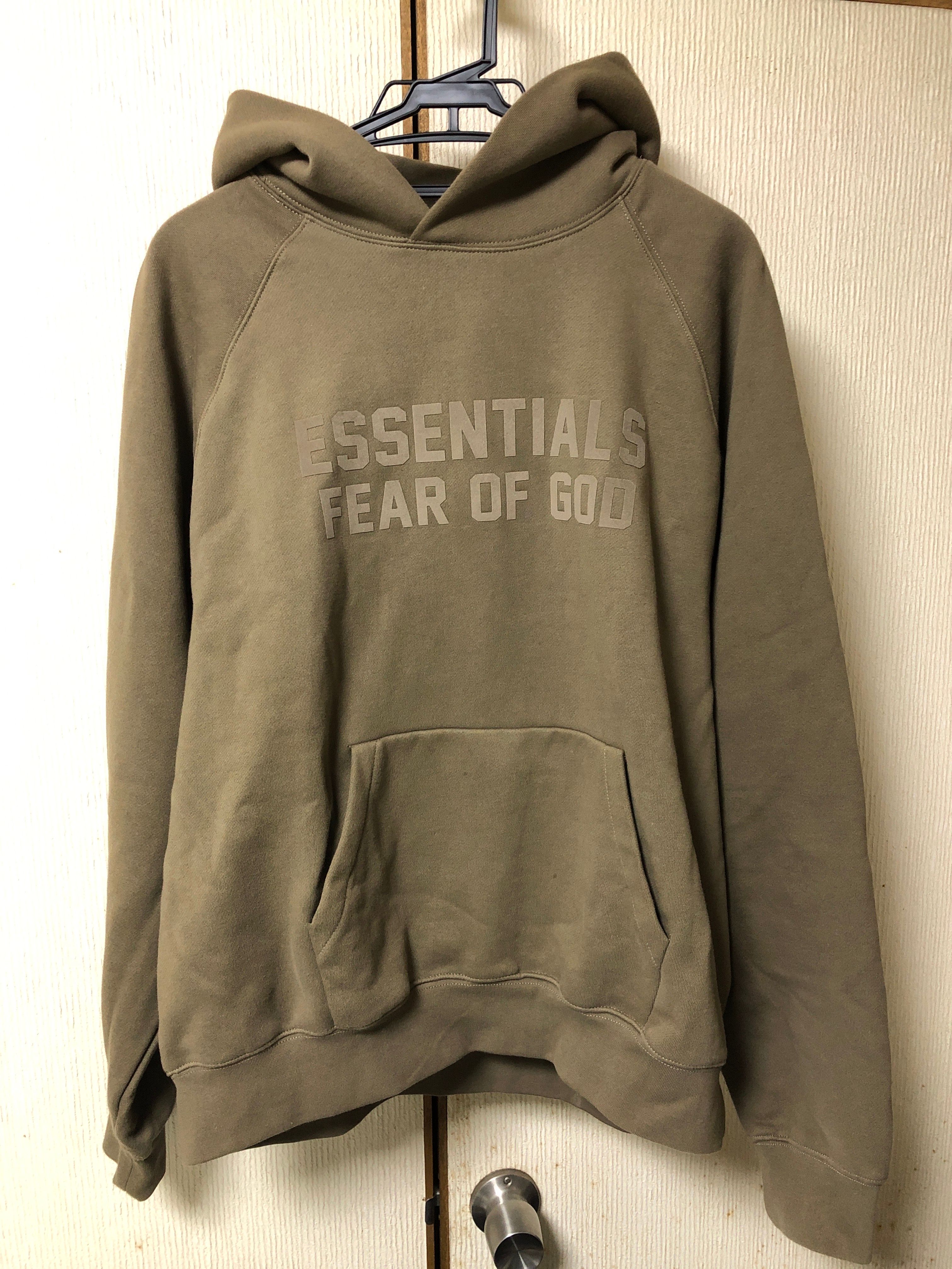FEAR OF GOD ESSENTIALS Hoodie (Felt Logo) "Wood"