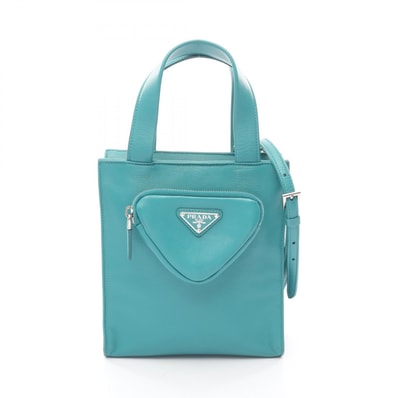 プラダ PRADA NAPPA ハンドバッグ バッグ レザー レディース グリーン系 1BG418 【中古】