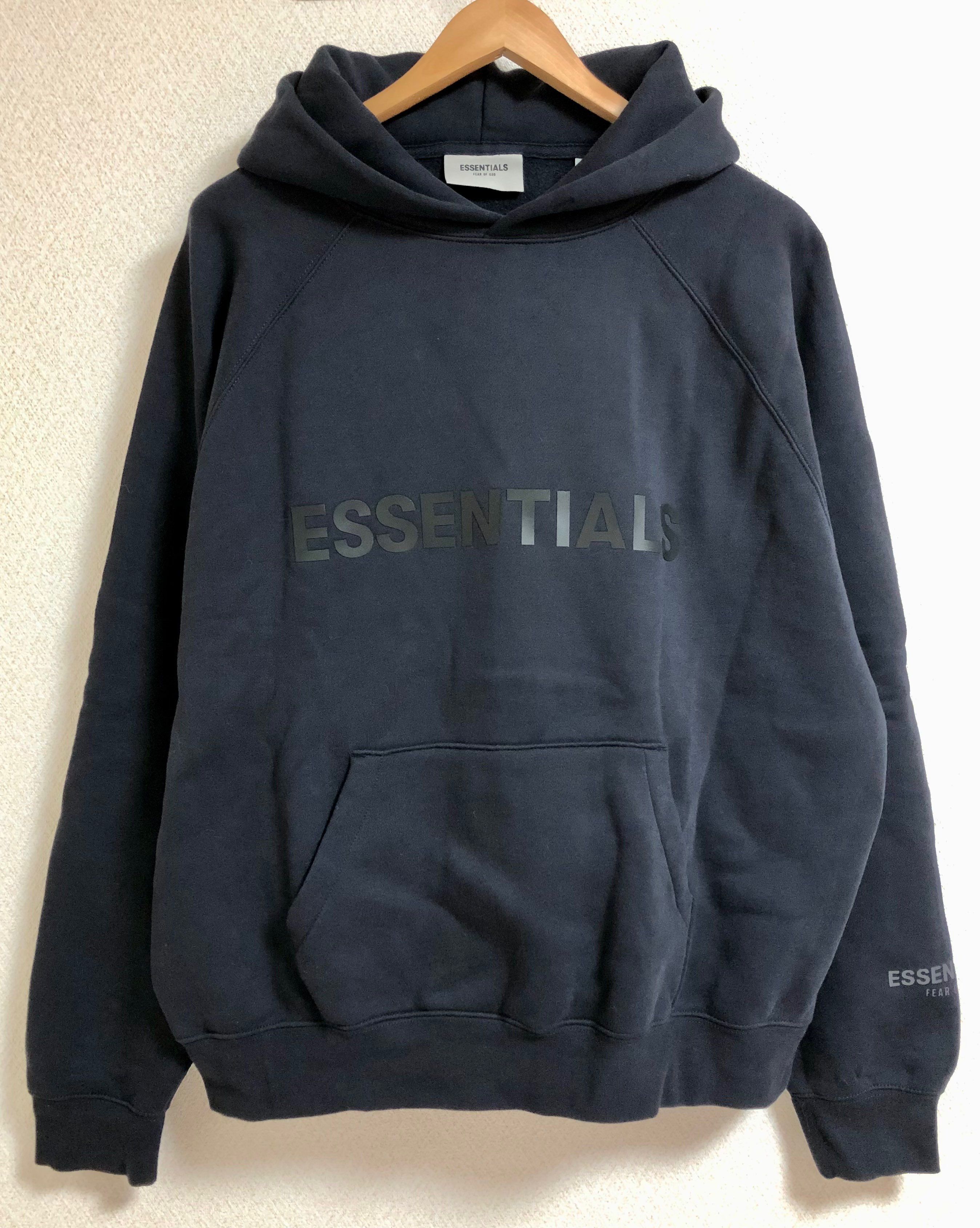 FEAR OF GOD ESSENTIALS / SSENSE 3D Silicon Applique Pullover Hoodie "Dark Navy"