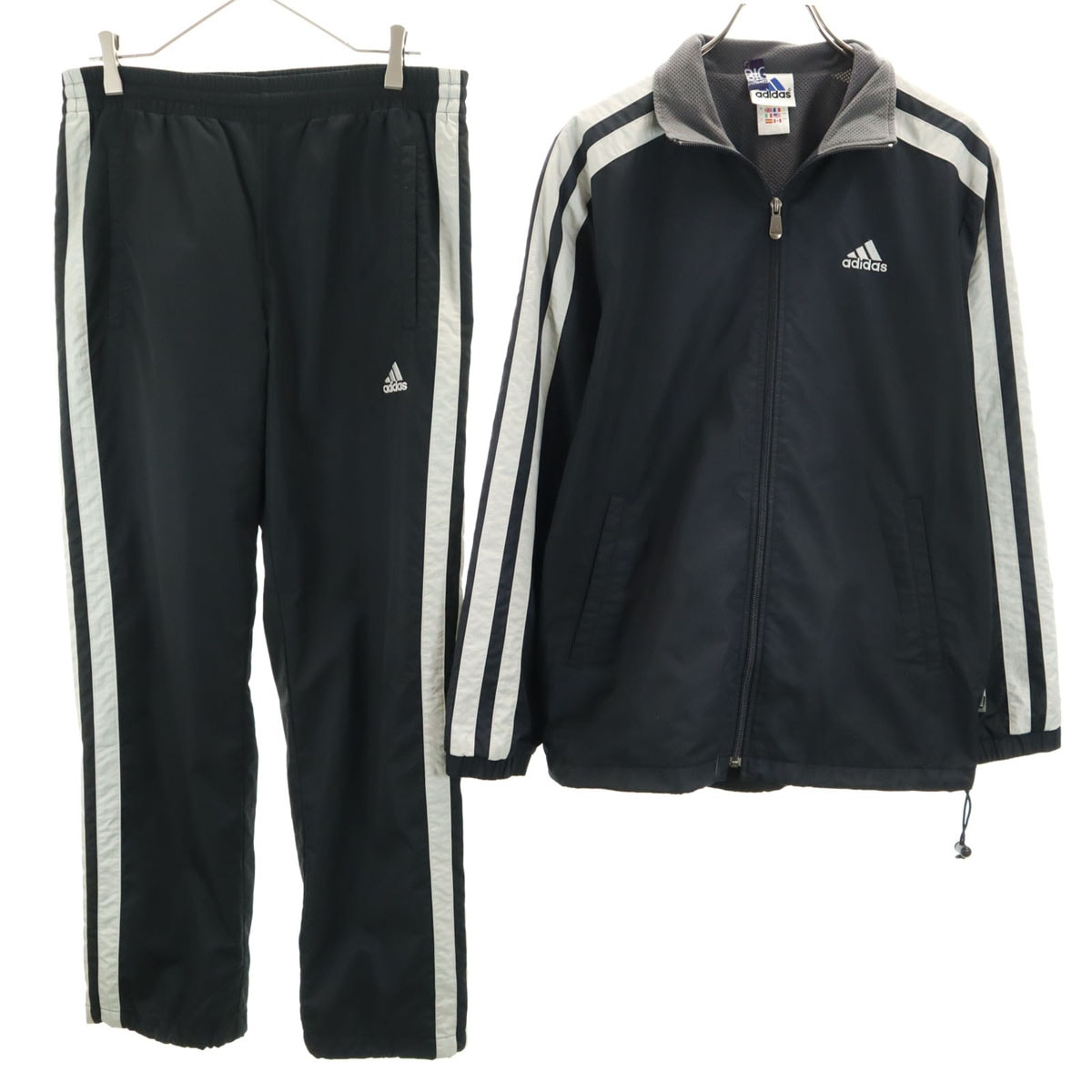 adidas アディダス ウィンドブレーカー 上下セットアップ M ブラック系 裏メッシュ