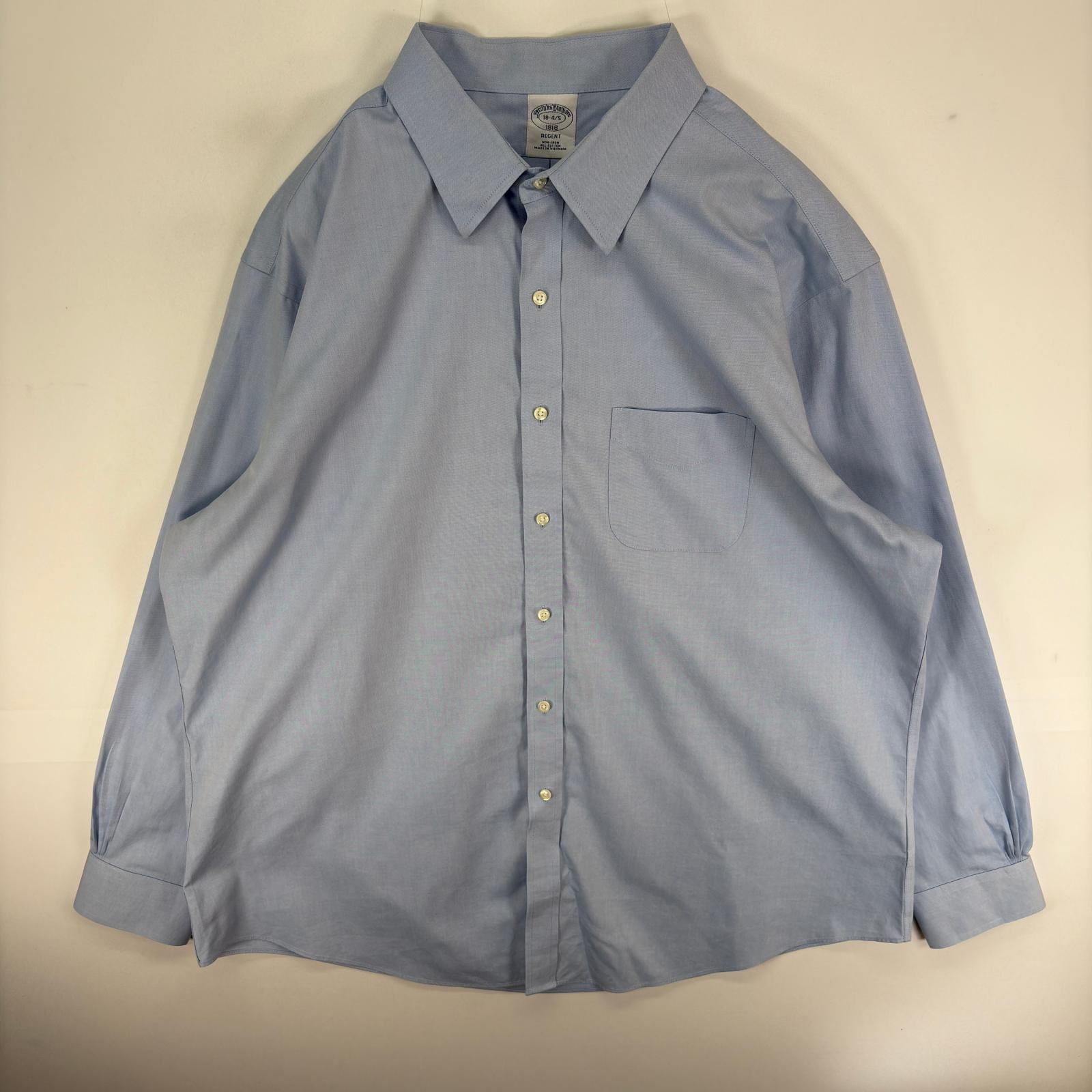 古着 ブルックスブラザーズ Brooks Brothers 長袖シャツ 胸ポケ 2XL  ブルー系 無地 メンズ