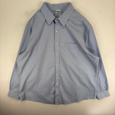 古着 ブルックスブラザーズ Brooks Brothers 長袖シャツ 胸ポケ 2XL ブルー系 無地 メンズ