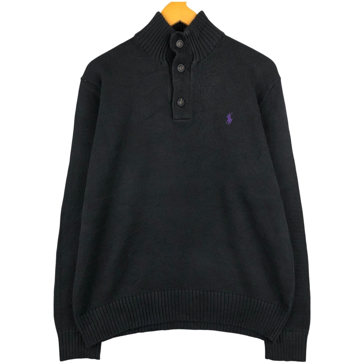 古着 ラルフローレン Ralph Lauren POLO RALPH LAUREN ハイネック コットンニットハーフボタンセーター メンズL相当/eaa604772