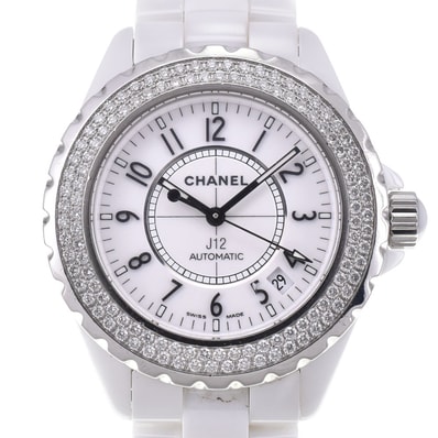 値下 シャネル CHANEL H0969 J12 ダイヤモンドベゼル デイト 自動巻き メンズ I#145134