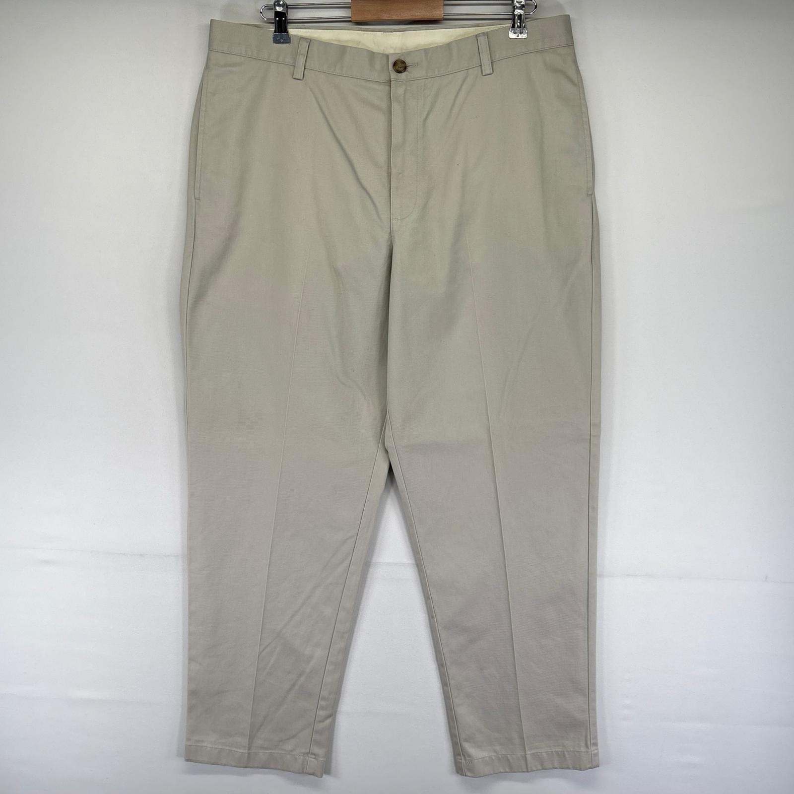 古着 エルエルビーン L.L.Bean パンツ チノパン センタープレス テーパード アウトドア ジッパーフライ W37 L30 アイボリー メンズ