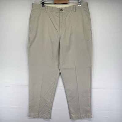 古着 エルエルビーン L.L.Bean パンツ チノパン センタープレス テーパード アウトドア ジッパーフライ W37 L30 アイボリー メンズ