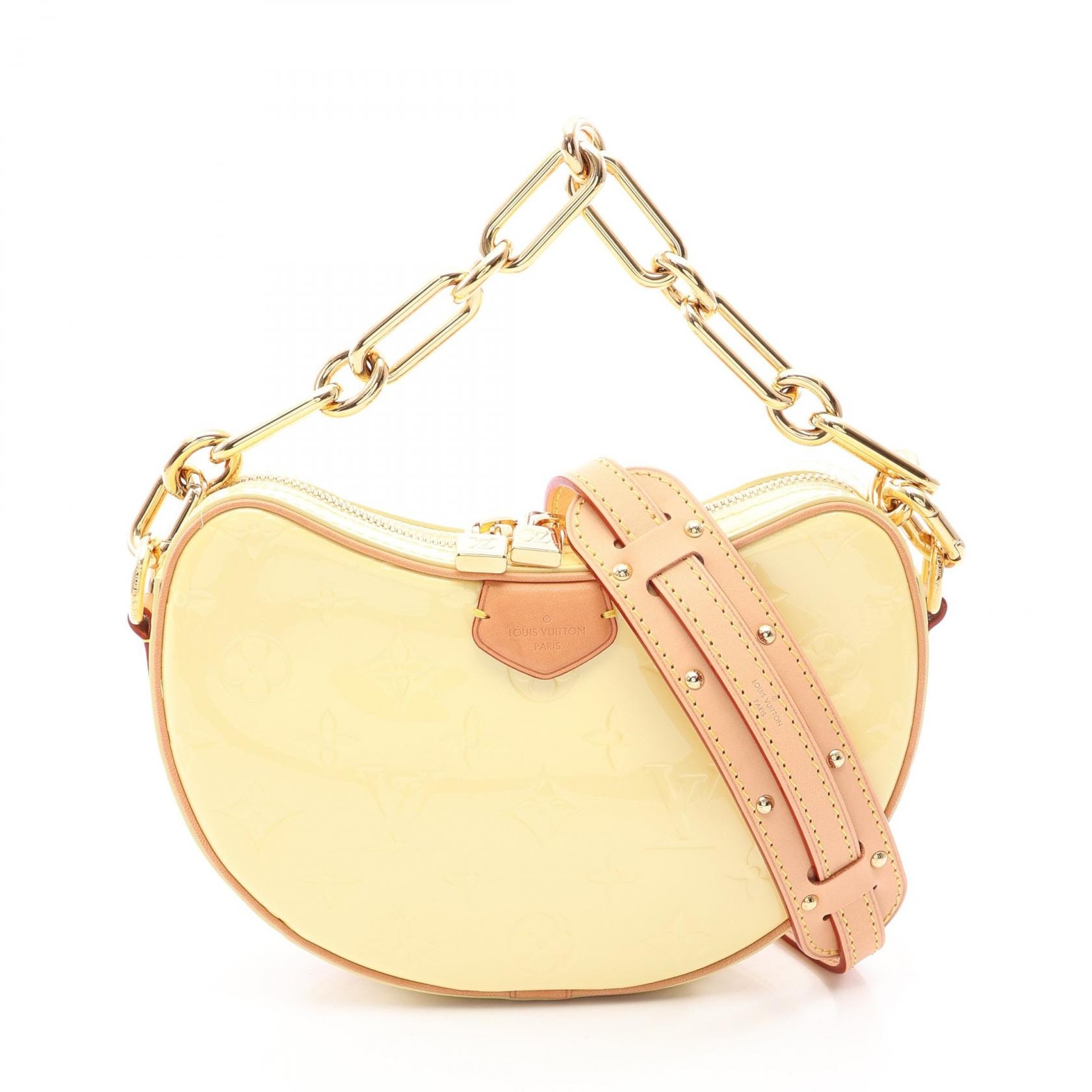 ルイ・ヴィトン LOUIS VUITTON クロワッサンPM 2WAY ハンドバッグ バッグ レザー ヴェルニ レディース イエロー系 M24020 【中古】