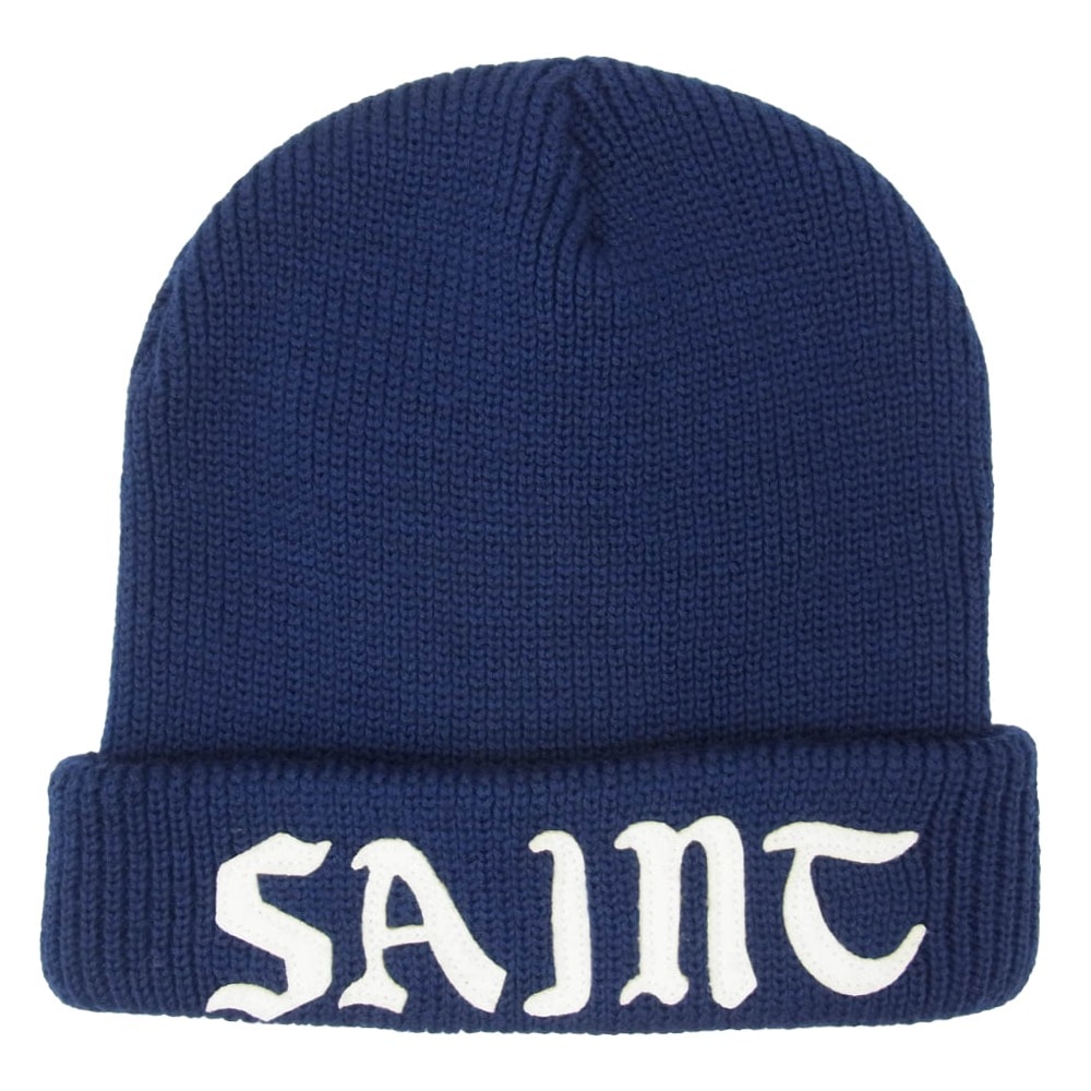 SAINT MICHAEL セントマイケル 24AW SM-YS1-0000-083 SAINT KNIT CAP セント ニットキャップ ニット 帽子 ブルー ネイビー系 OS【中古】